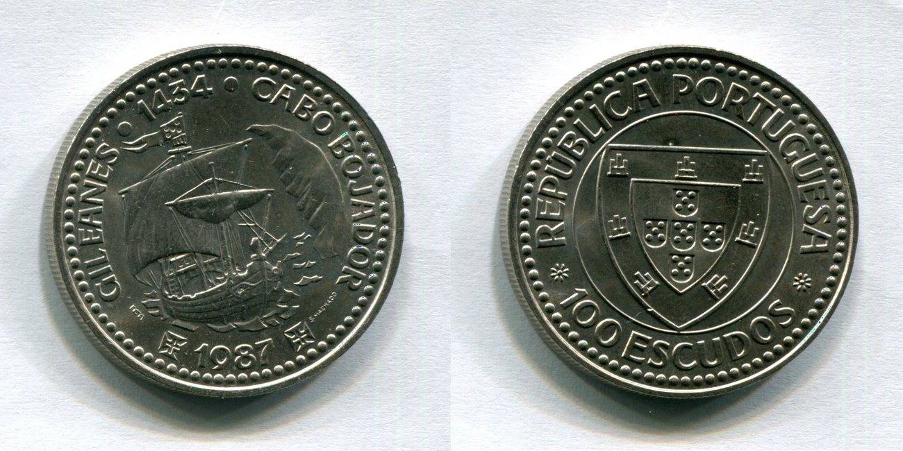 100 escudos 1987 portugal ~ republica portuguesa ~ unc