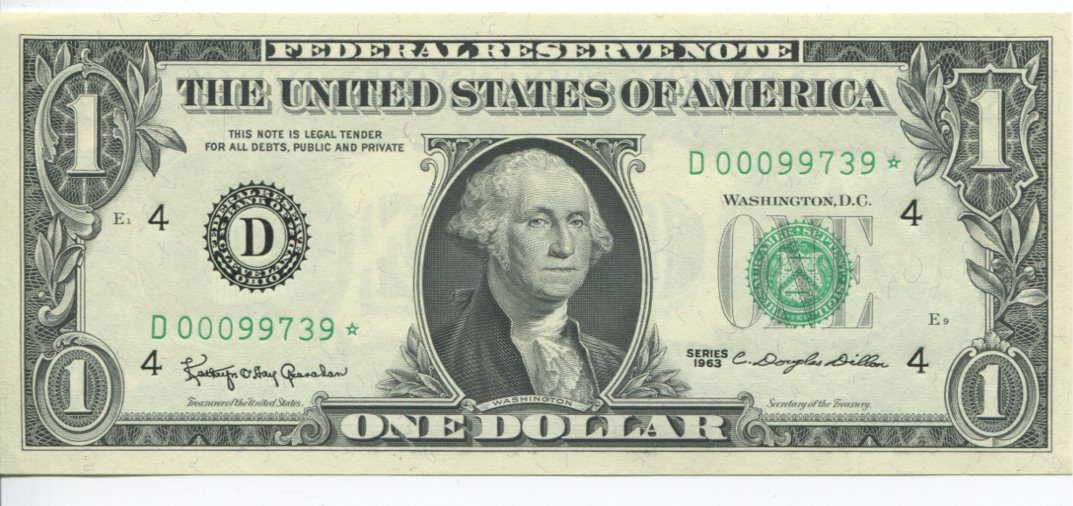 1 Dollar 1963 Usa Ersatznote Replacement Unc Ma Shops