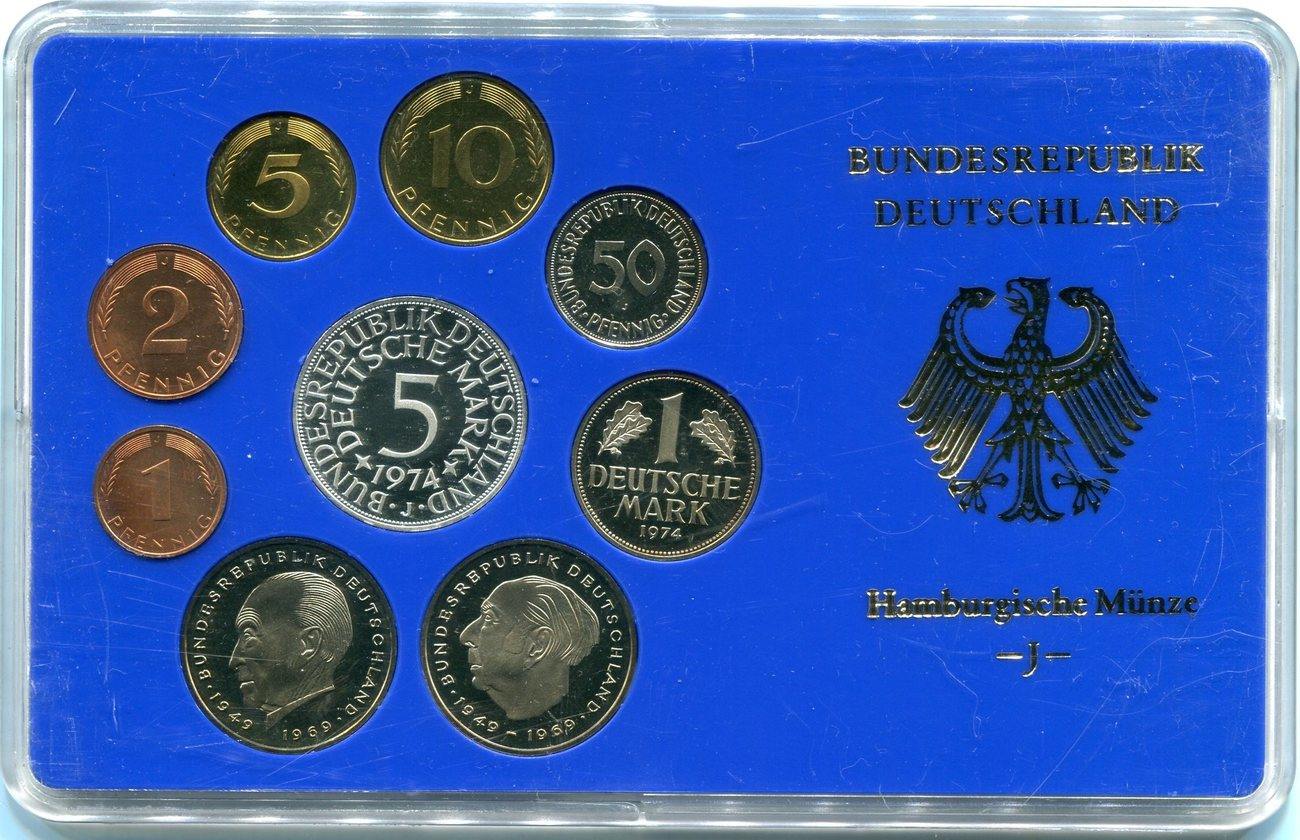 Deutschland KMS 1974 J ~ Kursmünzensatz ~ Proof