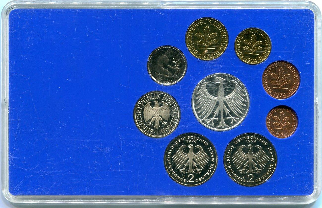 Deutschland KMS 1974 J ~ Kursmünzensatz ~ Proof
