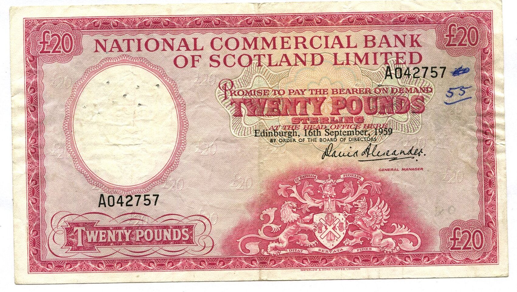 Schottland 20 Pounds 1959 National Commercial Bank Of Scotland   36656 Img609 