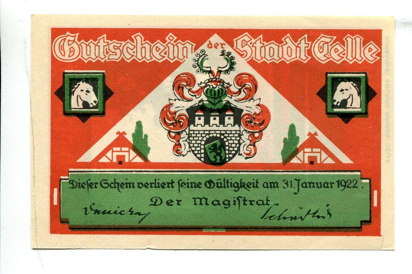 Niedersachsen, 25 Pfg. 50 Pfg. 75 Pfg. 100 Pfg. o.D.-31.1.1922 Celle, I ...
