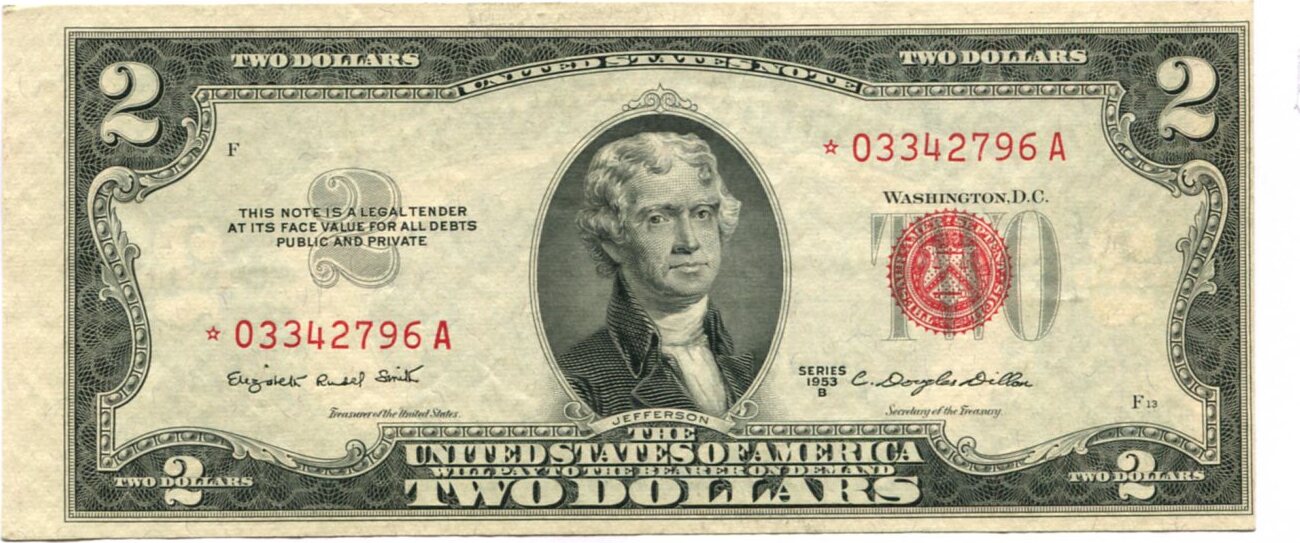 USA, 2 Dollars 1953 Replacement/Ersatznote, unc- | MA-Shops