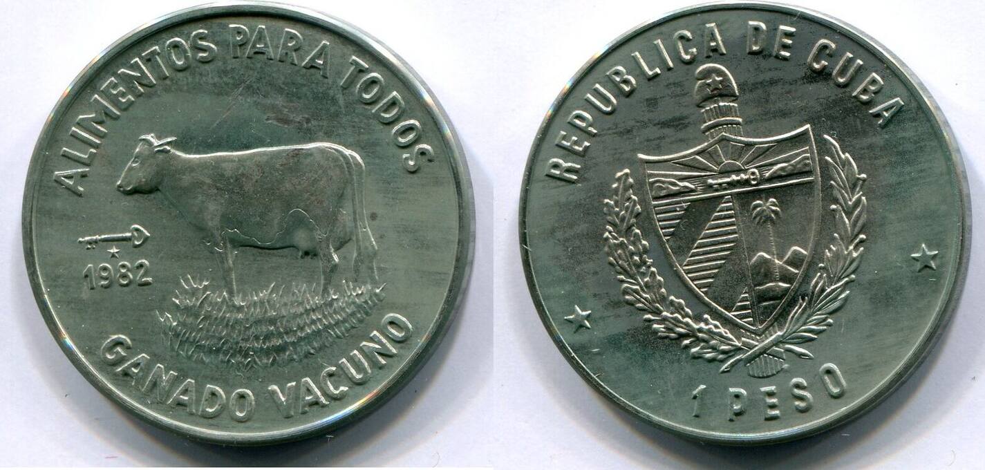 Cuba 1 Peso 1982 F A O Unc MA Shops cuba-1-peso-1982-f-a-o-unc-ma-shops