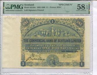 Schottland, 1 Pound 4.1.1904 SPECIMEN,-The Commercial Bank of Scotland Limited- PMG EPQ 58