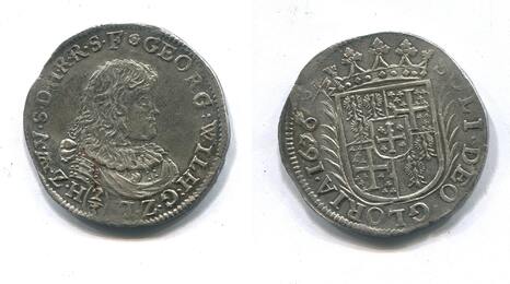 Leiningen-Westerburg, 2/3 Taler 1676 Georg Wilhelm 1632-1695, VF