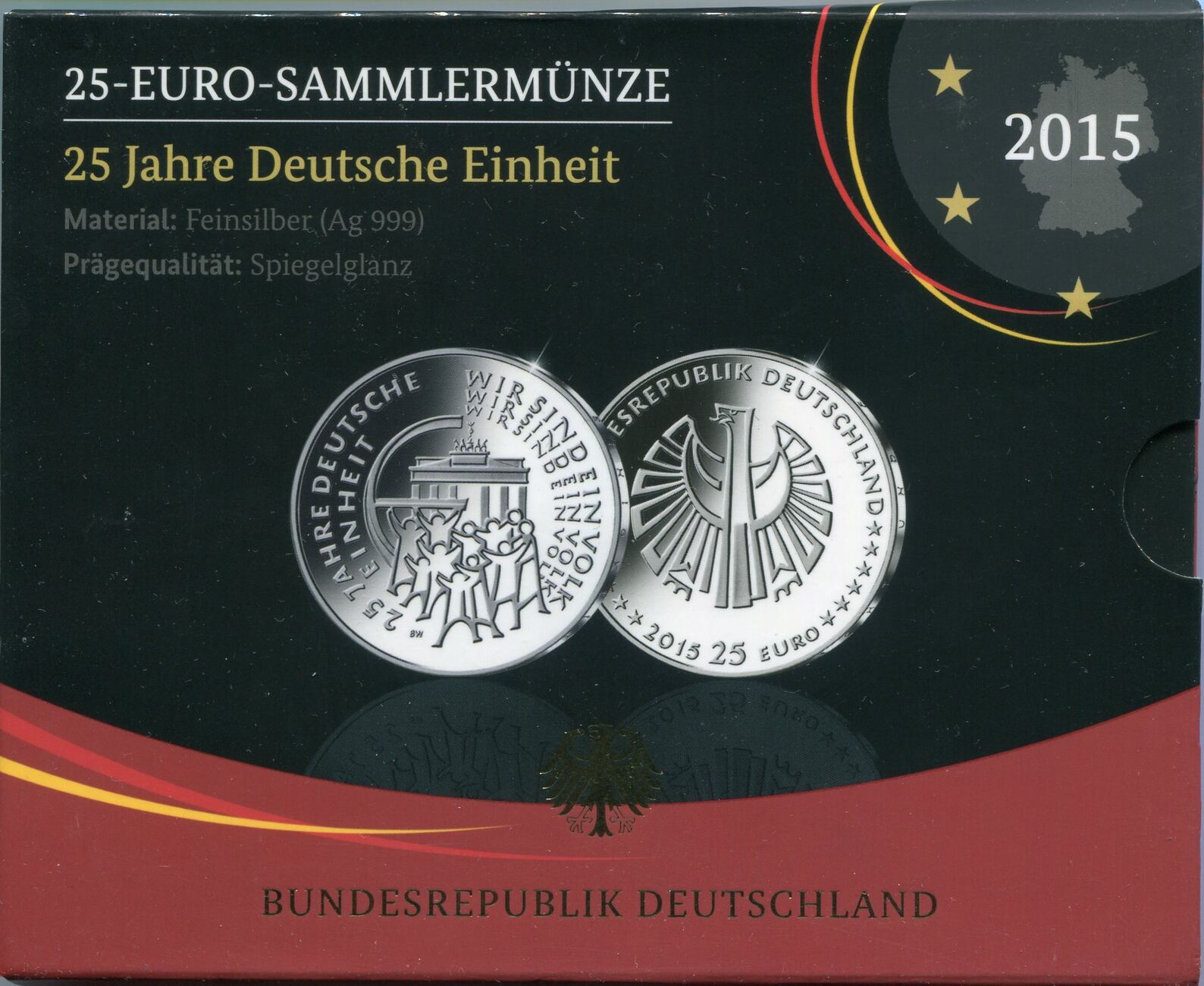 Deutschland 25 Euro 2015 G ~ Deutsche Einheit ~ Proof | MA-Shops