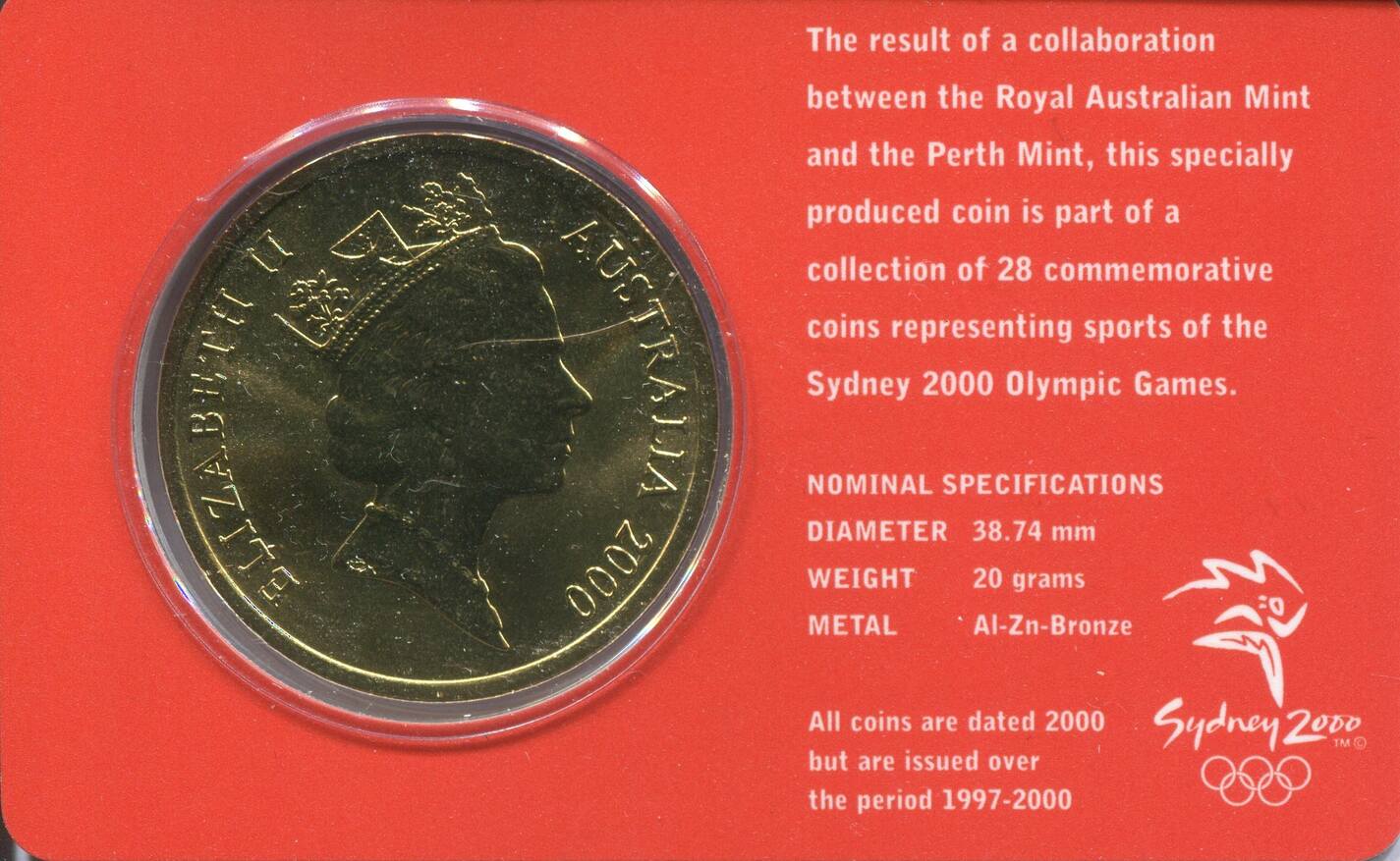 Australien 5 Dollars 2000 Coin Card Triathlon unc