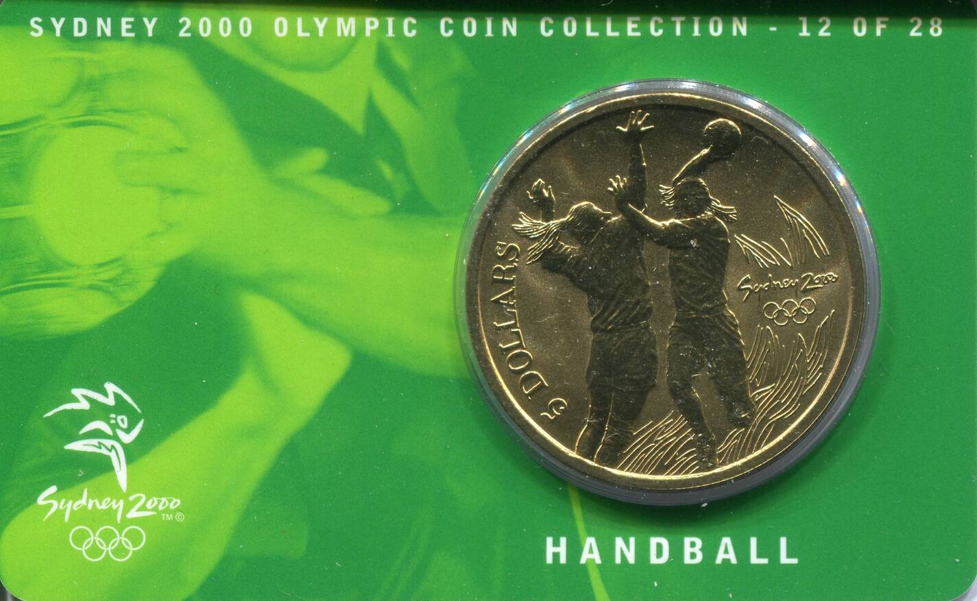 Australien 5 Dollars 2000 Coin Card Handball unc