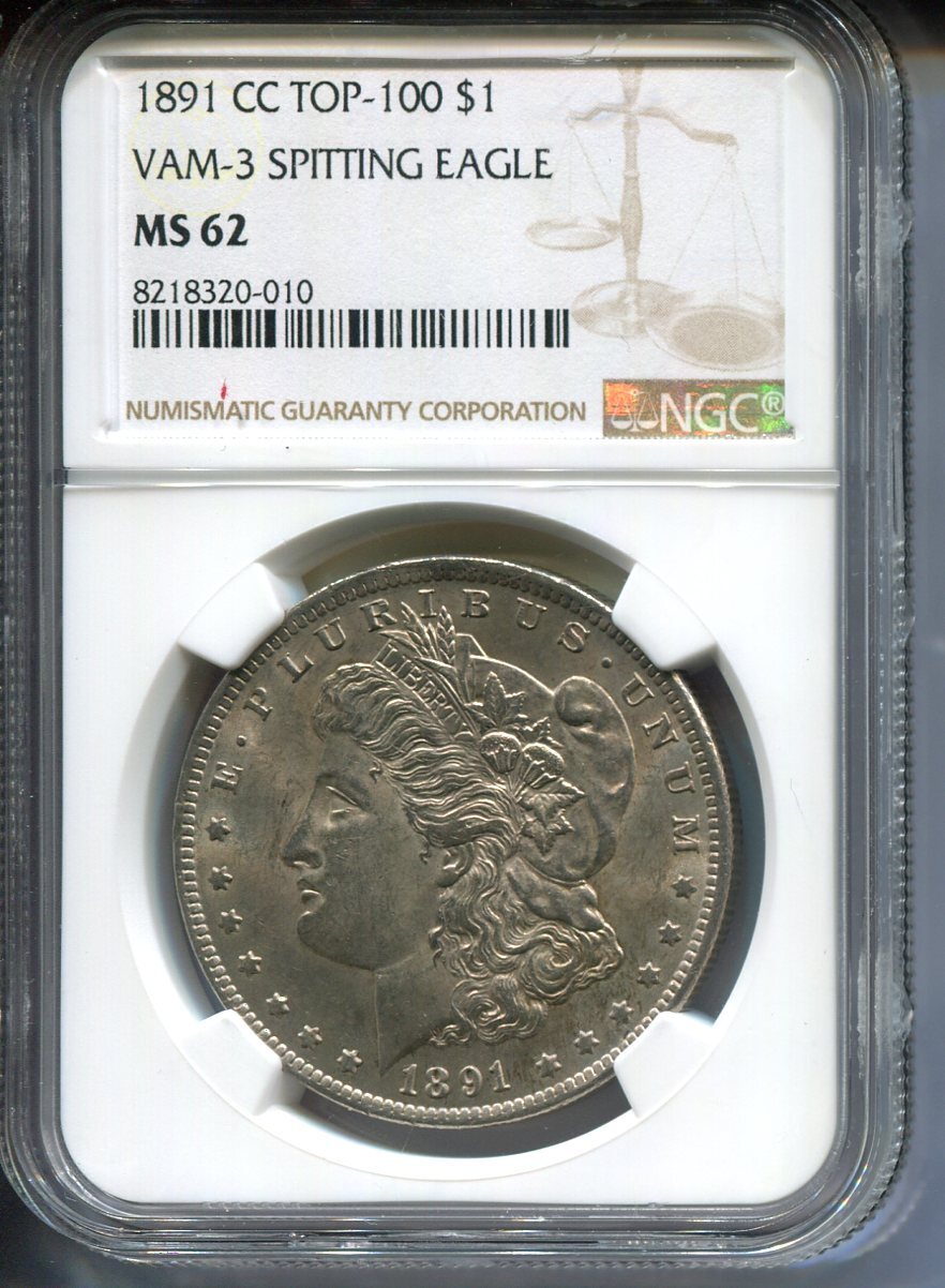 USA $1 SILVER DOLLAR 1891 CC NGC MS 62 | MA-Shops