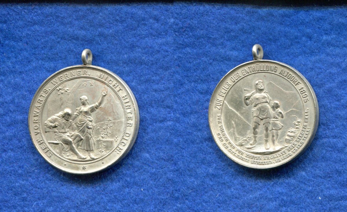 Schweiz/Altdorf, Br.Medaille vers., 1895, Enthüllung des Tell-Denkmals ...