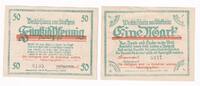 Niedersachsen 50 Pfg. 1 Mk. Stöckheim, -