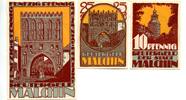 Mecklenburg, 25 Pfg. 50 Pfg. 75 Pfg. Malchin, -