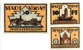 Mecklenburg, 10 Pfg. 25 Pfg. 50 Pfg. Wismar, -