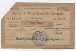 Deutsches Reich 6 Mark ~ Herzoglich Braunschweigische Sparkasse, unverzinsliches Kriegsnotgeld ~ -