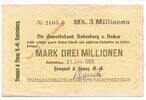 Deutschland, 3 Million Mark Rottenburg a.Neckar-Fonquet & Franz A.G, -