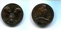 I.Weltkrieg, Eisen Medaille Bronziert auf die Waffenbrüderschaft Deutschland-Österreich / Ungarn und die Türkei, -