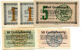 Schleswig Holstein, 10 Gpf. 50 Gpf. 1 Gmk. 5 Gmk. Eutin, -