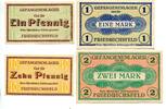 Rheinland 1 Pfg. 10 Pfg. 1 Mk 2 Mk Friedrichsfeld, -