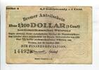 Schleswig-Holstein 1/100 Dollar Bremen, -