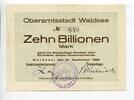 Württemberg 10 Billio. Mk Waldsee, -