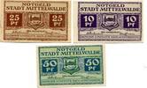 Schlesien, 10 Pfg. 25 Pfg. 50 Pfg. Mittelwalde, -
