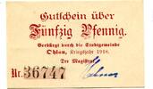 Schlesien, 50 Pfg. Ohlau, -