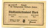 Baden 1 Mio. Mk. Müllheim, -