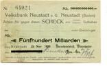 Baden 500 Md. Mk. Neustadt/Schwarzwald, -