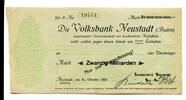 Baden 20 Md. Mk. Neustadt/Schwarzwald, -