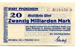 Baden 20 Md. Mk. Pforzheim, -