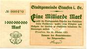 Baden 1 Md. Mk. Staufen i.Br., -