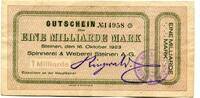 Baden 1 Md. Mk. Steinen, -