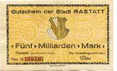 Baden 5 Md. Mk. Rastatt, -