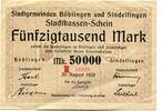 Württemberg 50 T. Mk. Böblingen, -