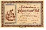 Württemberg 500 T. Mk. Blaubeuren, -