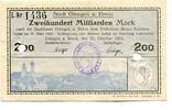 Württemberg 200 Md. Mk. Giengen a.Brenz, -