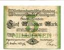 Württemberg 5 Mio. Mk. Stuttgart, -