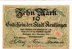 Württemberg 10 Mk. Reutlingen, -