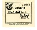 Sachsen 5 Mk. Geising, -