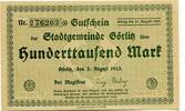 Sachsen 100 T. Mk. Görlitz, -