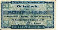 Schlesien 5 Mk. Hirschberg, -