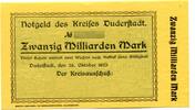 Niedersachsen 20 Md.. Mk. Duderstadt, -