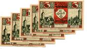 Brandenburg 25 Pfg. 50 Pfg. 1 Mk. 2 Mk. 3 Mk. Ziesar, -