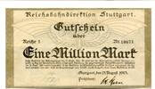 Württemberg 1 Mio. Mk. Stuttgart, -