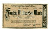 Württemberg 50 Md. Mk. Stuttgart, -