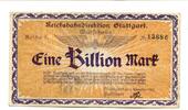 Württemberg 1 Bill. Mk. Stuttgart, -