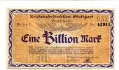 Württemberg 1 Bill. Mk. Stuttgart, -