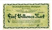 Württemberg 5 Bill. Mk. Stuttgart, -