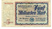 Schlesien 5 Md. Mk. Breslau, -